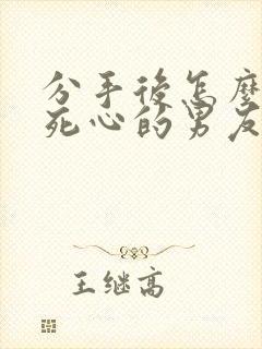 分手后怎么挽回死心的男友