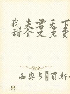 我夫君天下第一甜全文免费阅读