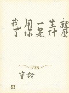 我用一生就错过了你是什么歌