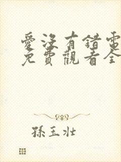 爱没有错电视剧免费观看全集