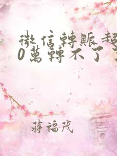 微信转账超过20万转不了了怎么办