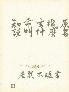 知命玄机原著小说叫什么名字