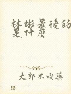 林彬最后的结局是什么