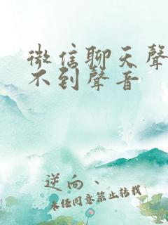 微信聊天声音听不到声音