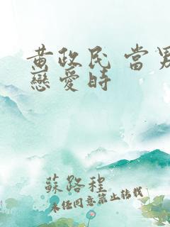 黄政民 当男人恋爱时