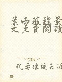 叶雨薇程景辞全文免费阅读最新章节