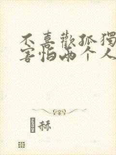 不喜欢孤独却又害怕两个人相处歌名叫什么?