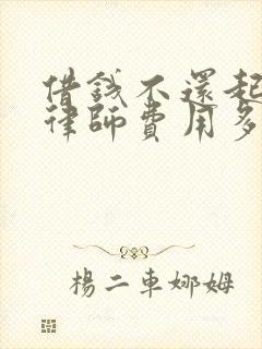 借钱不还起诉请律师费用多少