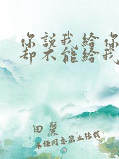 你说我给你太多却不能给我什么是什么歌