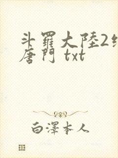 斗罗大陆2绝世唐门 txt