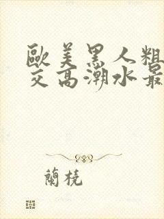 欧美黑人粗暴多交高潮水最多