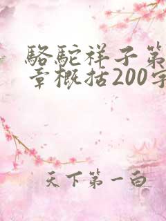 骆驼祥子第15章概括200字