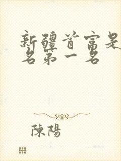 新疆首富是谁排名第一名