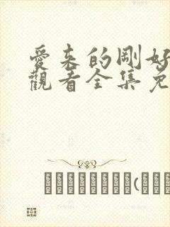 爱来的刚好在线观看全集免费播放