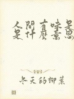 人间有味是清欢是什么意思