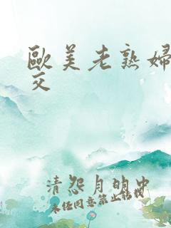 欧美老熟妇乱大交