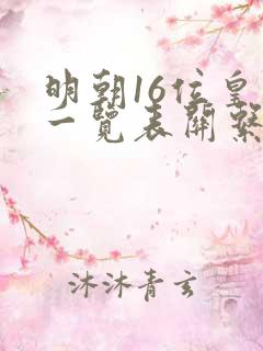 明朝16位皇帝一览表关系图