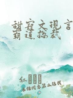 甜宠文现言推荐霸道总裁