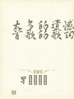 太多的遗憾是哪首歌的歌词