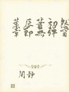 叶辰萧初然最新章节无弹窗