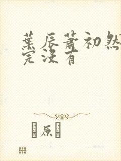 叶辰萧初然更新完没有