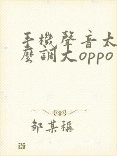 手机声音太小怎么调大oppo