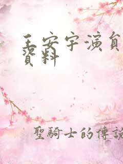 王安宇演员个人资料