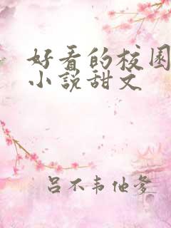 好看的校园言情小说甜文