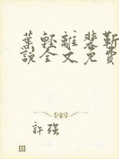 叶轻离裴靳墨小说全文免费阅读