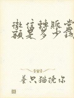 微信转账当日限额是多少钱