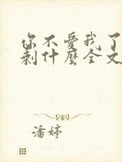 你不爱我了我还剩什么全文免费阅读