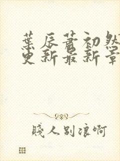 叶辰萧初然刚刚更新最新章节目录