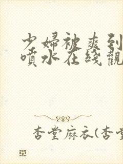 少妇被爽到高潮喷水在线观看