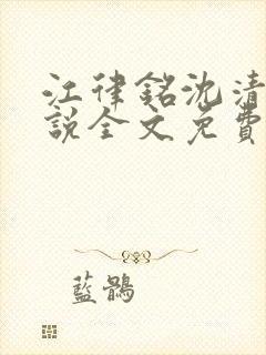 江律铭沈清沅小说全文免费阅读最新