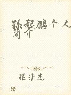 孙起鹏个人资料简介