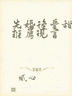 先婚后爱甜宠文推荐现言
