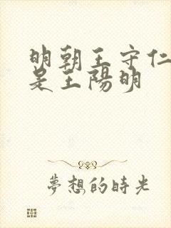 明朝王守仁是不是王阳明