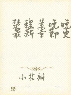 楚程叶晚晚小说最新章节更新时间