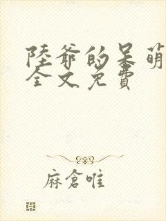 陆爷的呆萌甜妻全文免费