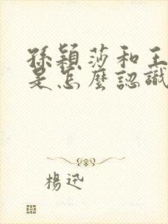 孙颖莎和王楚钦是怎么认识的