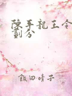 陈平龙王令境界划分