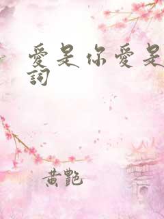 爱是你爱是我歌词