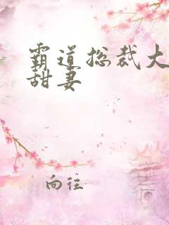 霸道总裁大叔宠甜妻