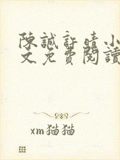 陈诚许晴小说全文免费阅读最新章节