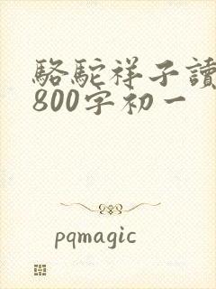 骆驼祥子读后感800字初一