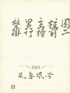 双男主校园小说排行榜前二十名