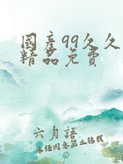 国产99久久久精品免费