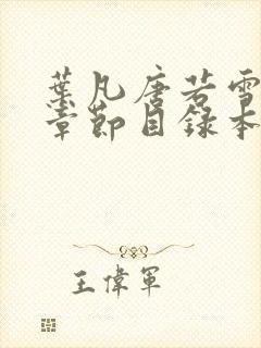 叶凡唐若雪最新章节目录本地阅读