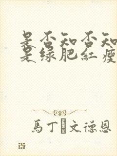 是否知否知否应是绿肥红瘦