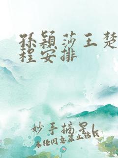 孙颖莎王楚钦赛程安排